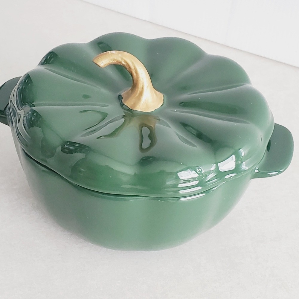 The Pioneer Woman Pumpkin .5 QT Cocotte Green Stoneware Harvest Casserole Dish
